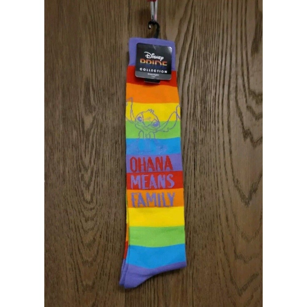 Disney Pride Collection Lilo & Stitch Ohana Means Family 1 Pair Knee High Socks